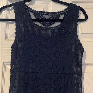 Lace overlay cocktail dress